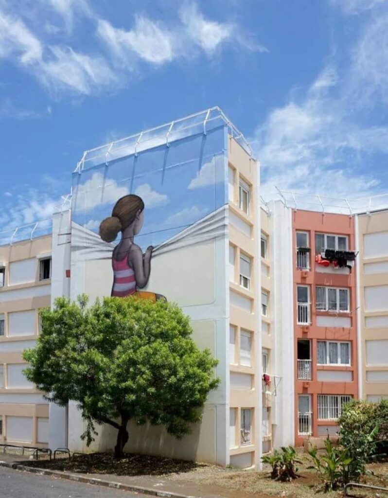 Pulling the Sky — Seth Globepainter στο Le Port, Νησί Ρεϊνιόν