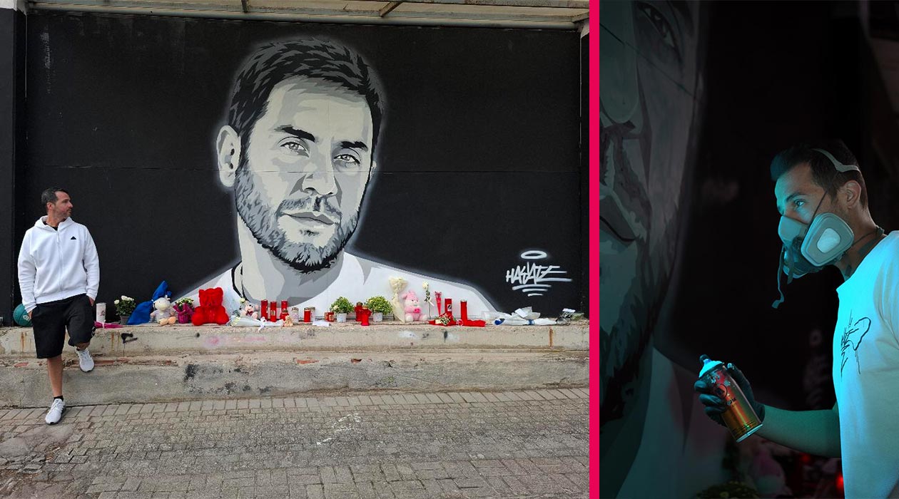 Ο Hlias St. Hayate δημιουργεί ένα mural-φόρο τιμής στον Γιώργο Μαζωνάκη στην Καλαμαριά